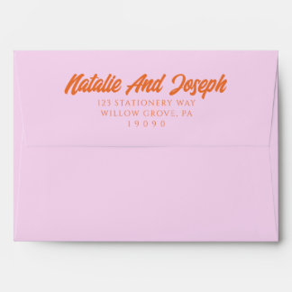 Enveloppe Colorful Orange Pink Funky Modern Wedding