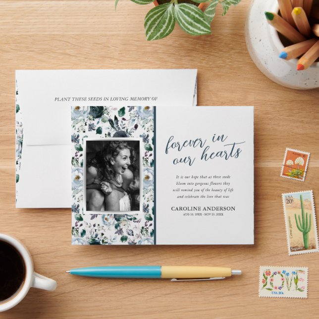 Enveloppe commémorative Blue Floral Seed Packet (Desk)