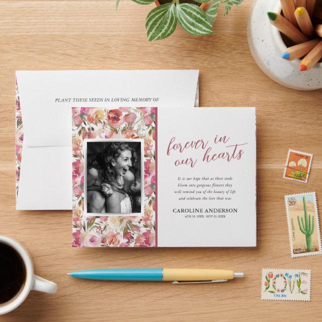 Enveloppe commémorative Pink Floral Seed Packet (Desk)