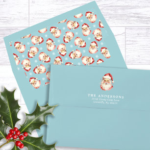 Enveloppe Conception d'adresse de Noël bleue de Père Noël vi