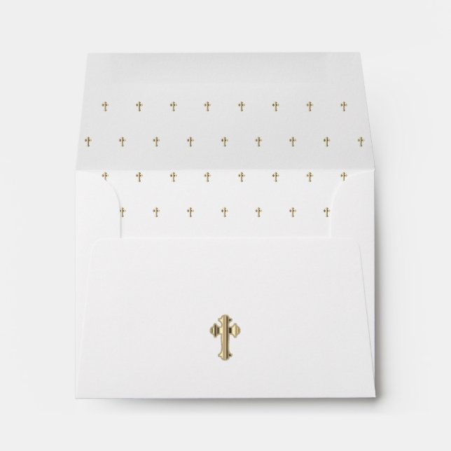 Enveloppe Conception religieuse avec Croix d'or (Dos (Bas))