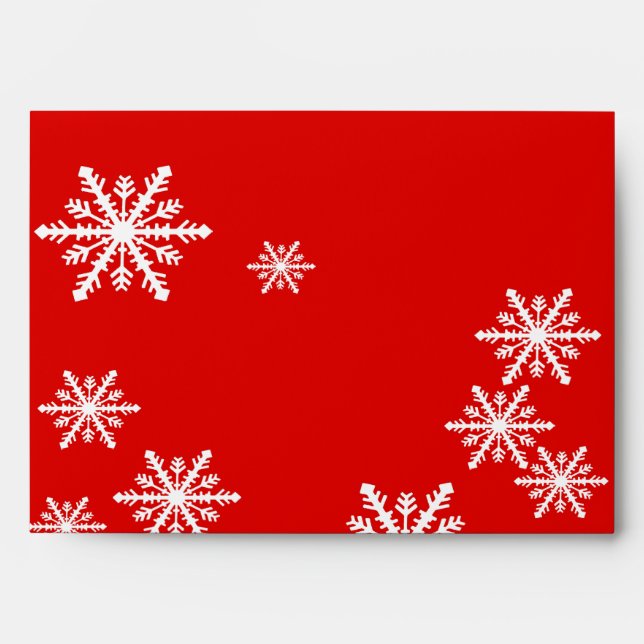 Enveloppe Conception rouge et blanche de Noël de flocons de (Devant)