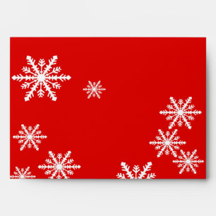 Enveloppe Conception rouge et blanche de Noël de flocons de