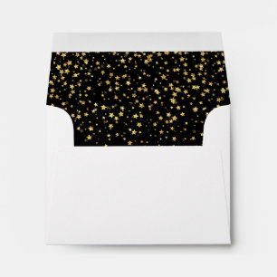 Enveloppe Confetti d'or   Noir Auto-Adressé Mariage RSVP