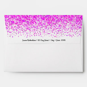 Enveloppe confetti rose 50 fabuleuse adresse de retour d'ann