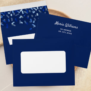 Enveloppe confettis bleu marine