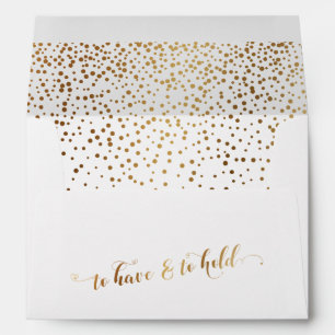 Enveloppe Confettis de calligraphie à coeurs dorés 'To Have