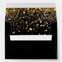 Confettis Pailletés Or Glamour Noir Fête Moderne