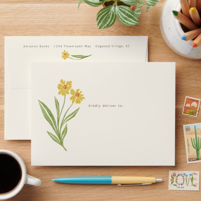 Enveloppe Confleur Jaune Peint (Desk)