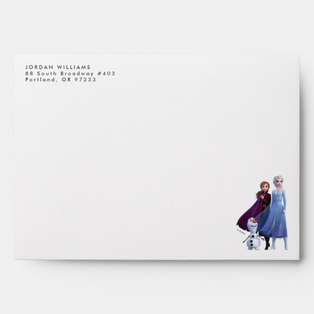 Enveloppe Congelé 2 | Anna, Elsa et Olaf (Devant)