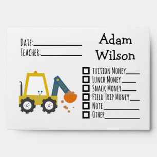 Enveloppe Construction Dirt Digger Excavateur École Argent