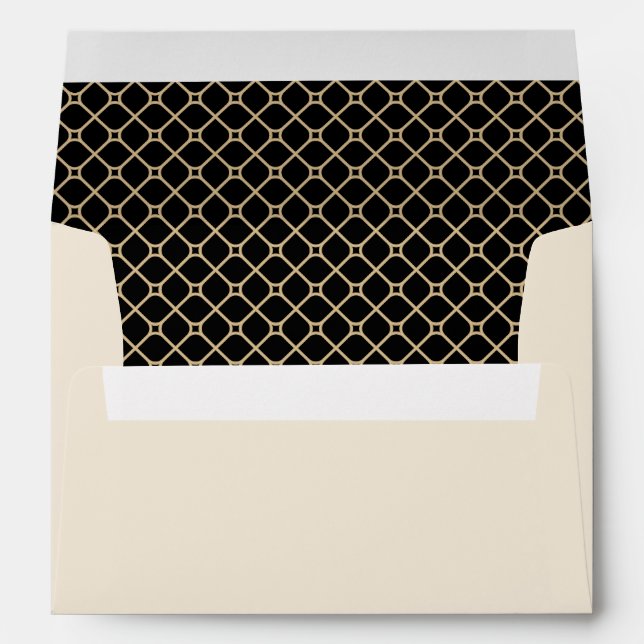 Enveloppe Contemporain classique | Liner Motif noir et or (Dos (Bas))