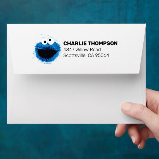 Enveloppe Cookie Monster | Tendance de l'aquarelle (Hand)