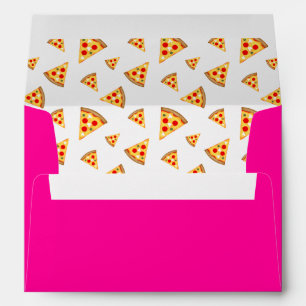 Enveloppe Cool et amusant pizza tranches motif sur rose chau