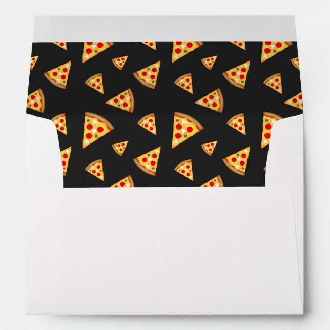 Enveloppe Cool et fun pizza tranches motif (Dos (Bas))