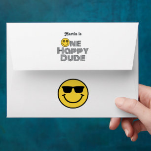 Enveloppe Cool Smile Retro "One Happy Dude" anniversaire