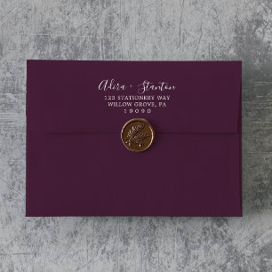 Enveloppe Coordonnée Moody Purple Blooms Mariage de prune