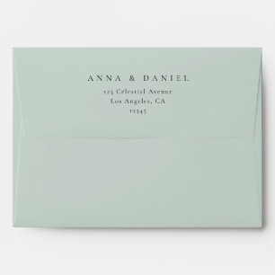 Enveloppe Coordonnées de mariage Vert Sauge Pâle