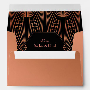 Enveloppe Copper Great Gatsby Art Déco Adresse de retour