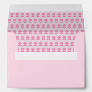 Enveloppe Coquille d'huître rose pour bébé et modèle de perl