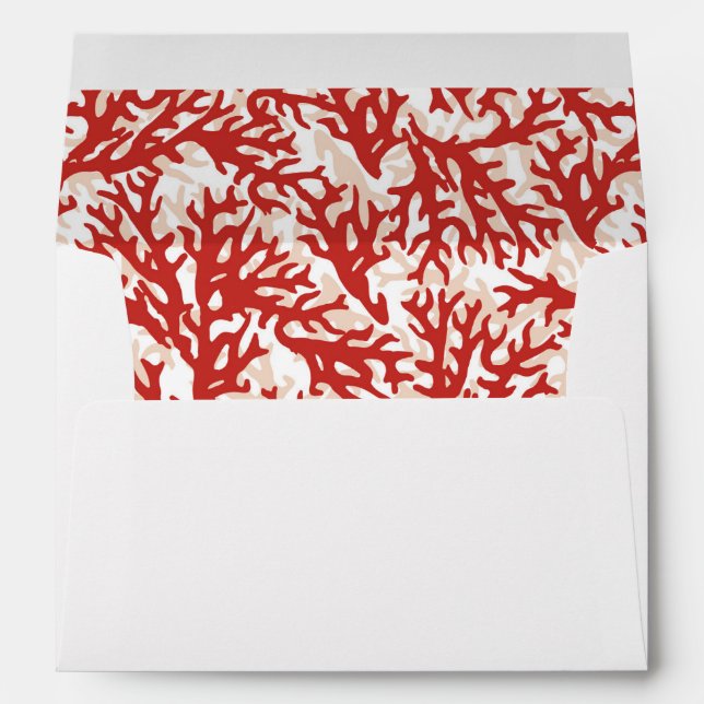 Enveloppe Corail rouge Motif 2 (Dos (Bas))