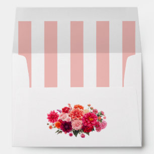 Enveloppe Coral, Fuchsia et Tangerine Floral