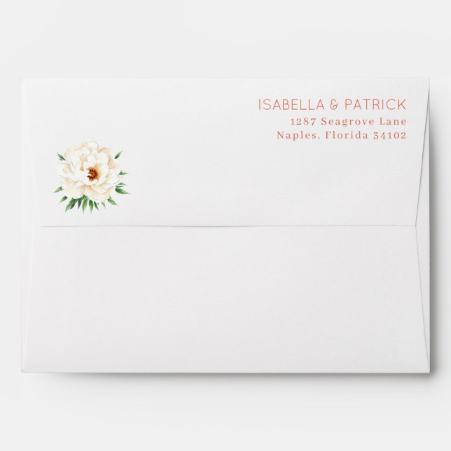 Enveloppe Coral Moderne Wedding (Dos (Haut rabat))