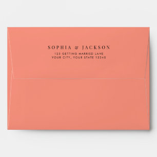 Enveloppe Coral Pop Moderne minimaliste Mariage
