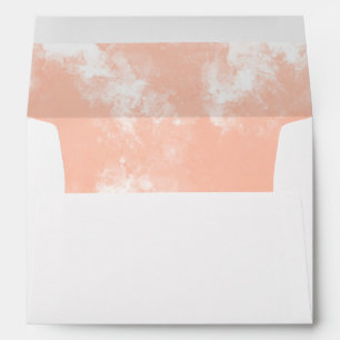 Enveloppe Coral rose vintage pastel aquarelle doublée mariag
