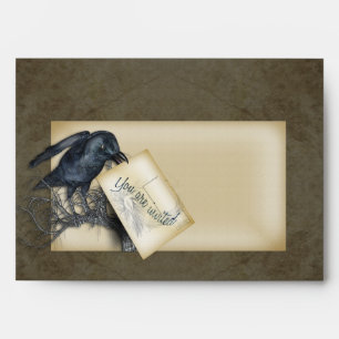Enveloppe Corbeau noir gothique