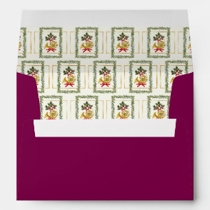 Enveloppe Corne française de Noël élégante violet