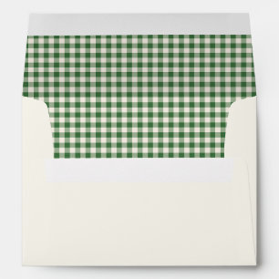 Enveloppe Correspondance de Noël Vert En vichy Plaid