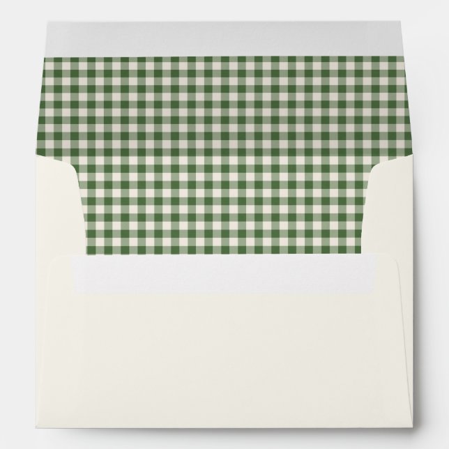Enveloppe Correspondance de Noël Vert En vichy Plaid (Dos (Bas))