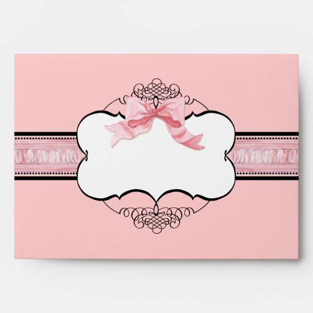 Enveloppe correspondante - French Bow Dot Swirl v3 (Devant)