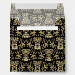 Enveloppe Corset floral motif damassé