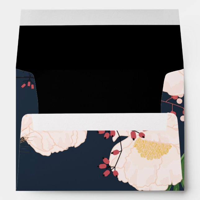 Enveloppe Cosmos rose bébé 5x7 sur Navy (Dos (Bas))