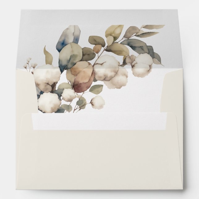 Enveloppe coton rustique et eucalyptus (Dos (Bas))