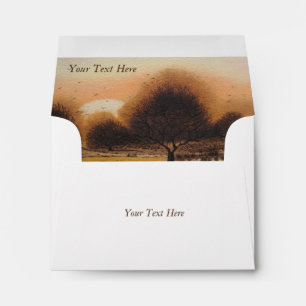 Enveloppe coucher du soleil d'automne dans la forêt