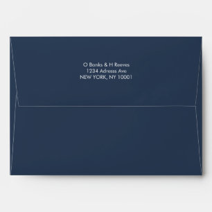 Enveloppe couleur bleu marine d'adresse personnali