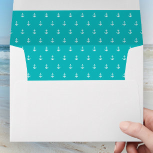 Enveloppe Couleur de fond modifiable Motif d'ancre