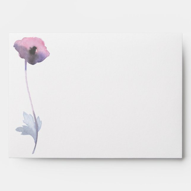 Enveloppe Couleur d'eau violette du pavot (Devant)