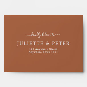 Enveloppe Couleur en terre cuite avec adresse de retour 5x7