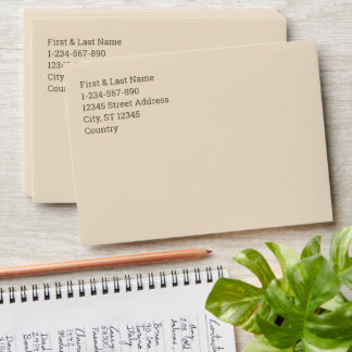 Enveloppe Couleur uni Champagne beige