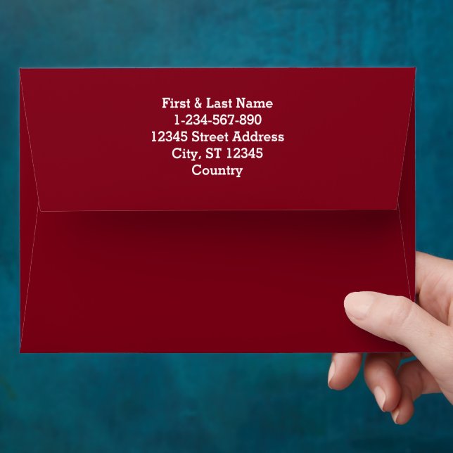 Enveloppe Couleur uni rouge grenat (Hand)