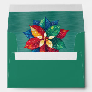 Enveloppe Couleurs funky de l'arc-en-ciel Poinsettia