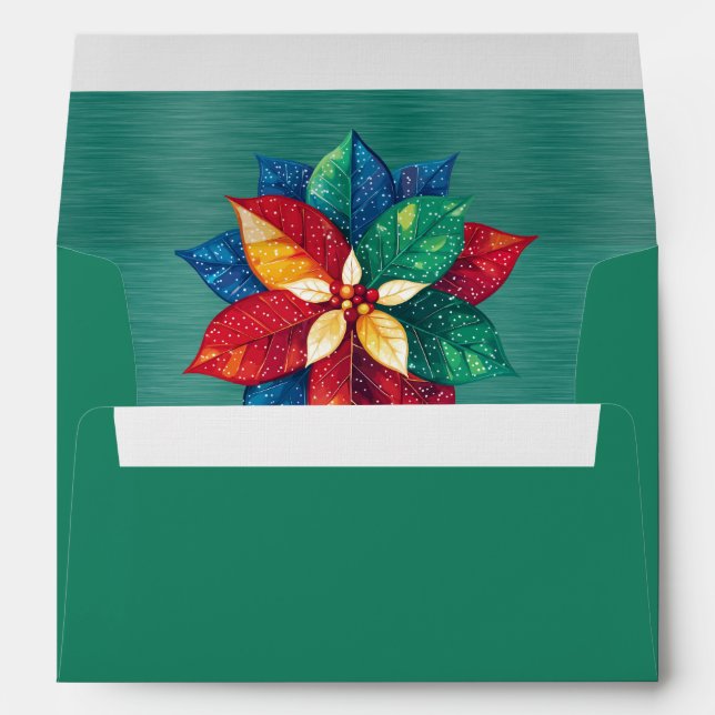 Enveloppe Couleurs funky de l'arc-en-ciel Poinsettia (Dos (Bas))