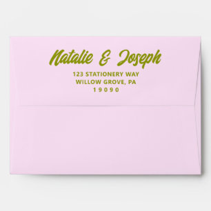 Enveloppe Couleurs Rétro Lumineuses Unique Mariage Moderne F