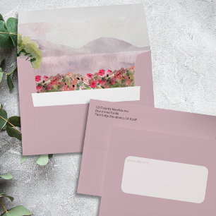 Enveloppe Country Meadow Dusty Faire-part de mariage Rose