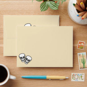 Enveloppe Couple de squelettes de Dia De Los Muertos
