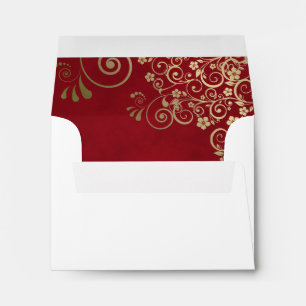 Enveloppe Courbes rouge et or Crimson à l'intérieur de maria